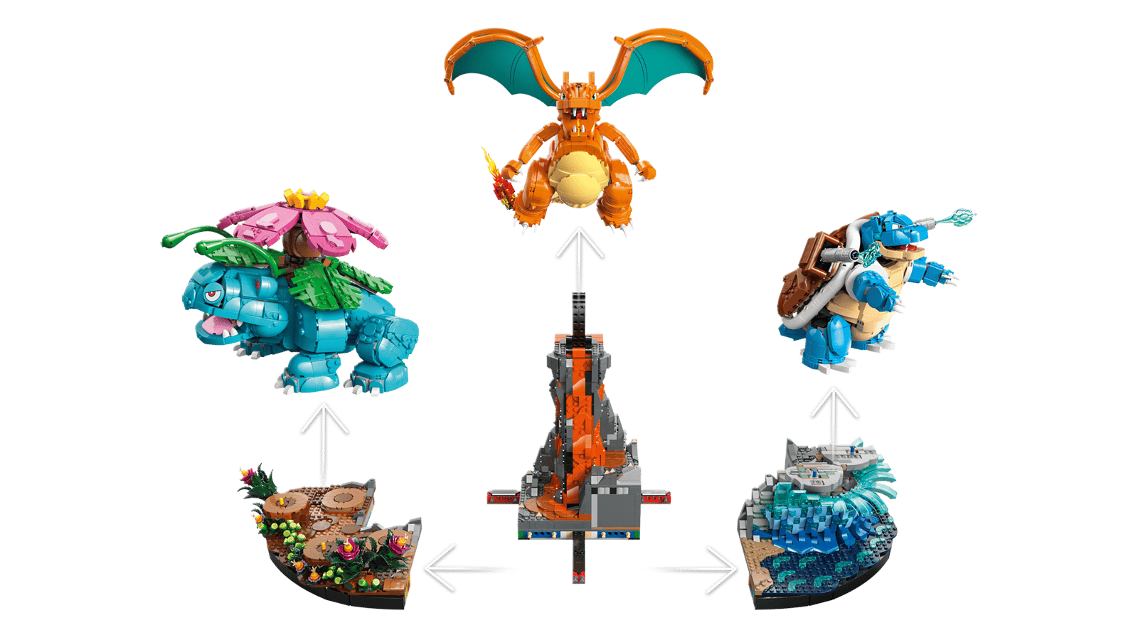LEGO - Florizarre, Dracaufeu et Tortank