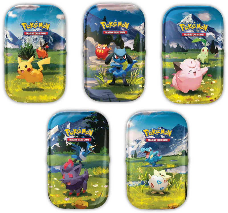 Jeu de Cartes Pokémon -  Lot de 5 Mini Tins Pokémon – Héros Transcendant